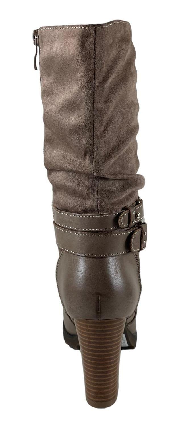 Botin Mujer Via Uno Color Taupe Forro Textil-2