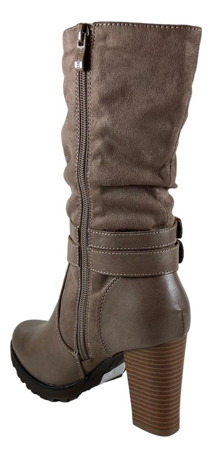 Botin Mujer Via Uno Color Taupe Forro Textil-3