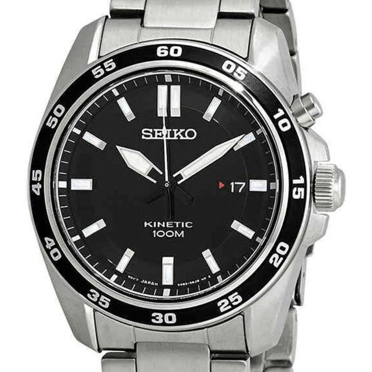 Reloj Seiko Kinetic Esfera Negra Auto-cuarzo-0