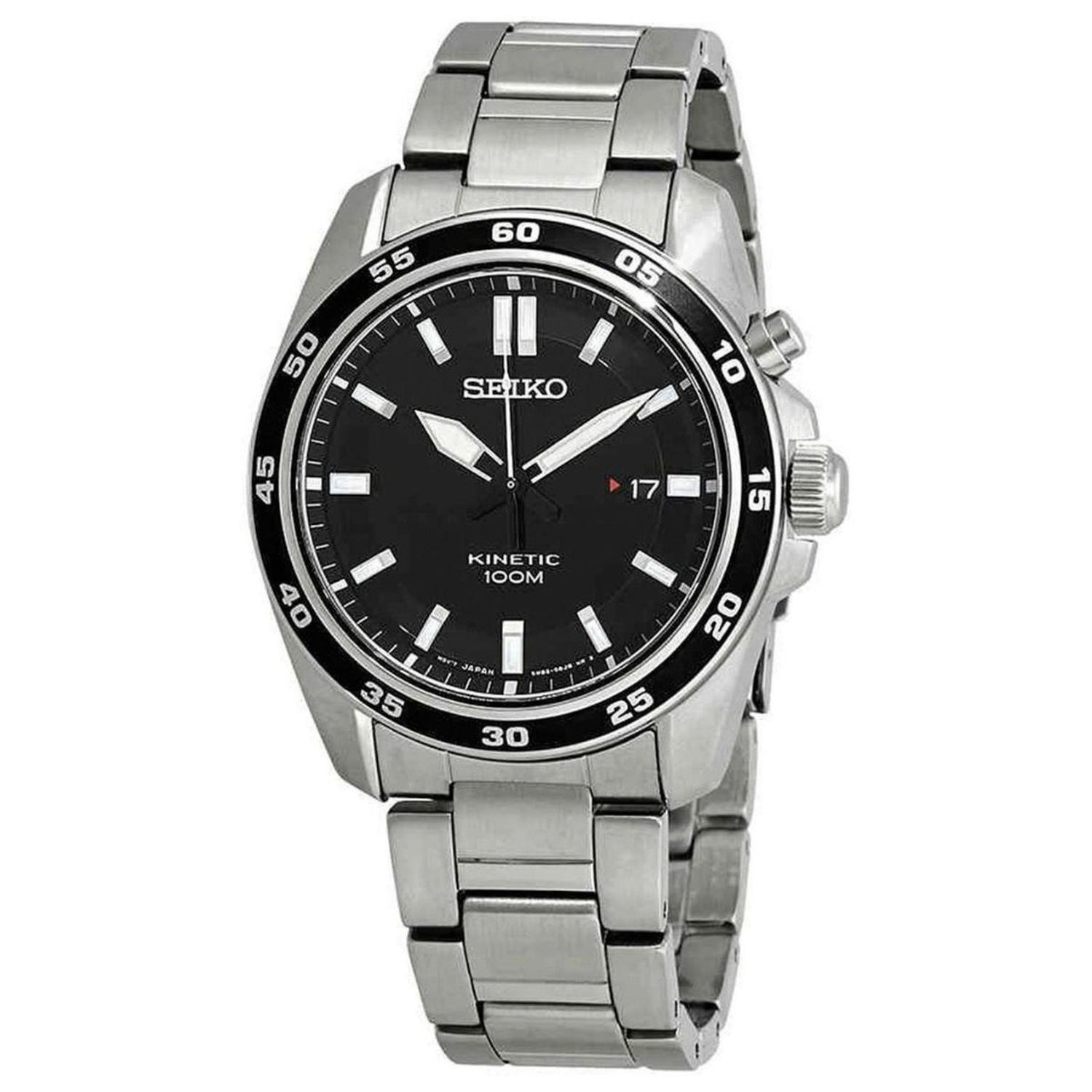 Reloj Seiko Kinetic Esfera Negra Auto-cuarzo-1