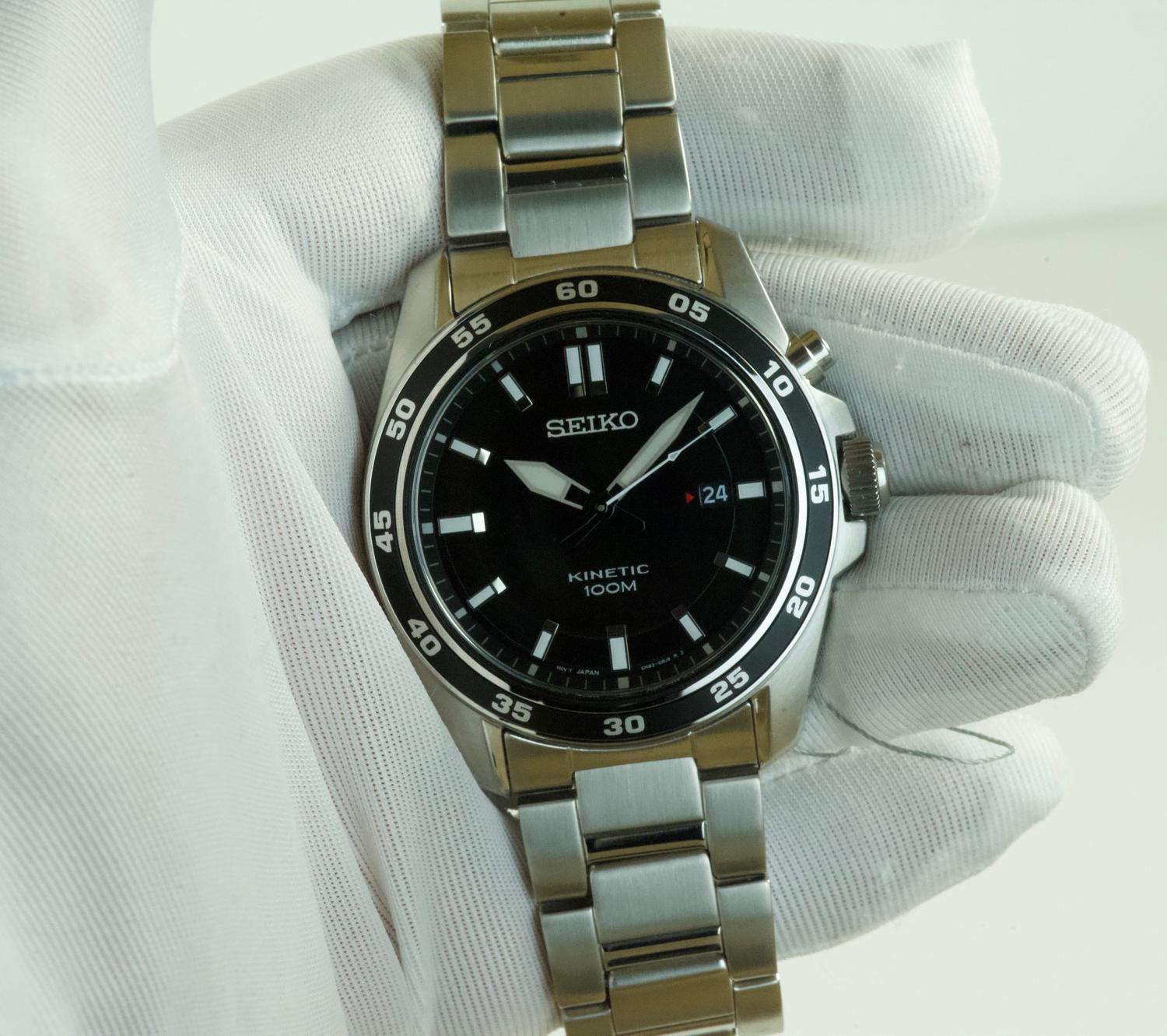 Reloj Seiko Kinetic Esfera Negra Auto-cuarzo-6