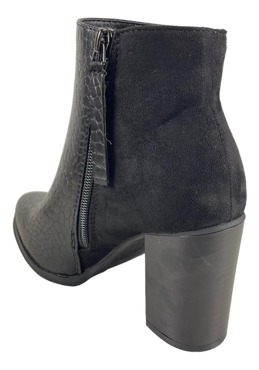 Botin Mujer Via Uno Negro Pu 12084409-3