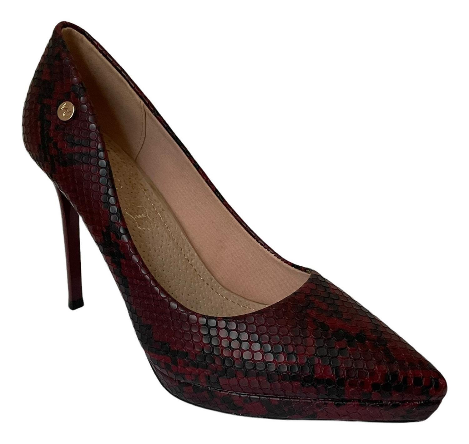 Zapato Con Taco Burdeo Snake Via Uno 12090507-1