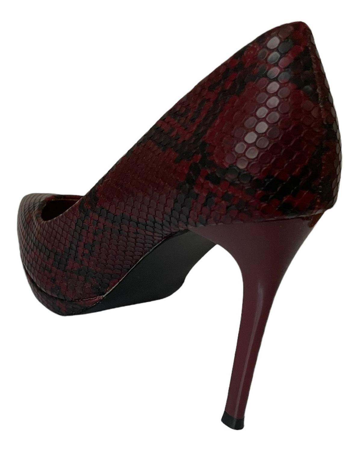 Zapato Con Taco Burdeo Snake Via Uno 12090507-3