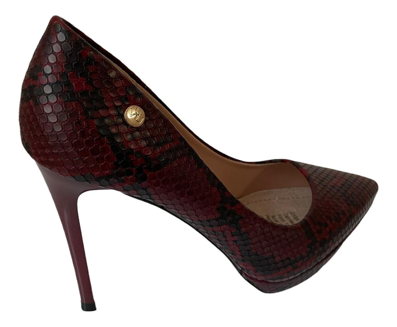 Zapato Con Taco Burdeo Snake Via Uno 12090507-4