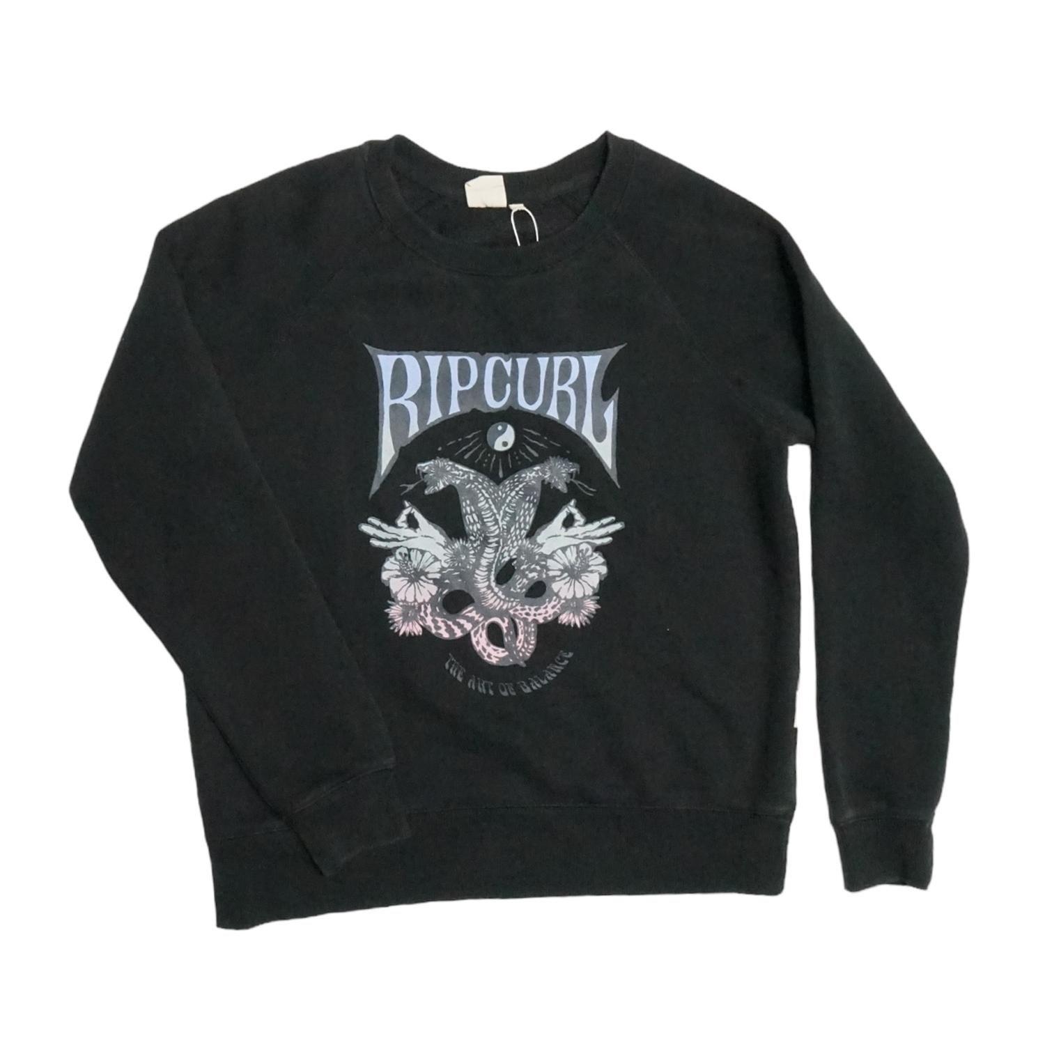 POLERON RIPCURL MUJER NEGRO ESTAMPADO SIN GORRO-0