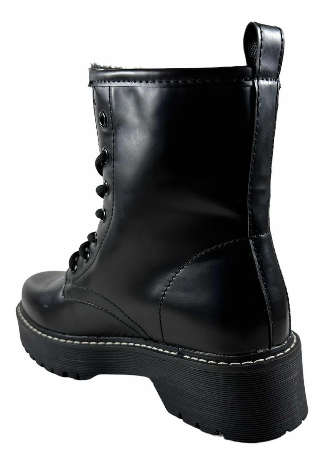 Botin Via Uno Negro Cuero PU 12082411-2
