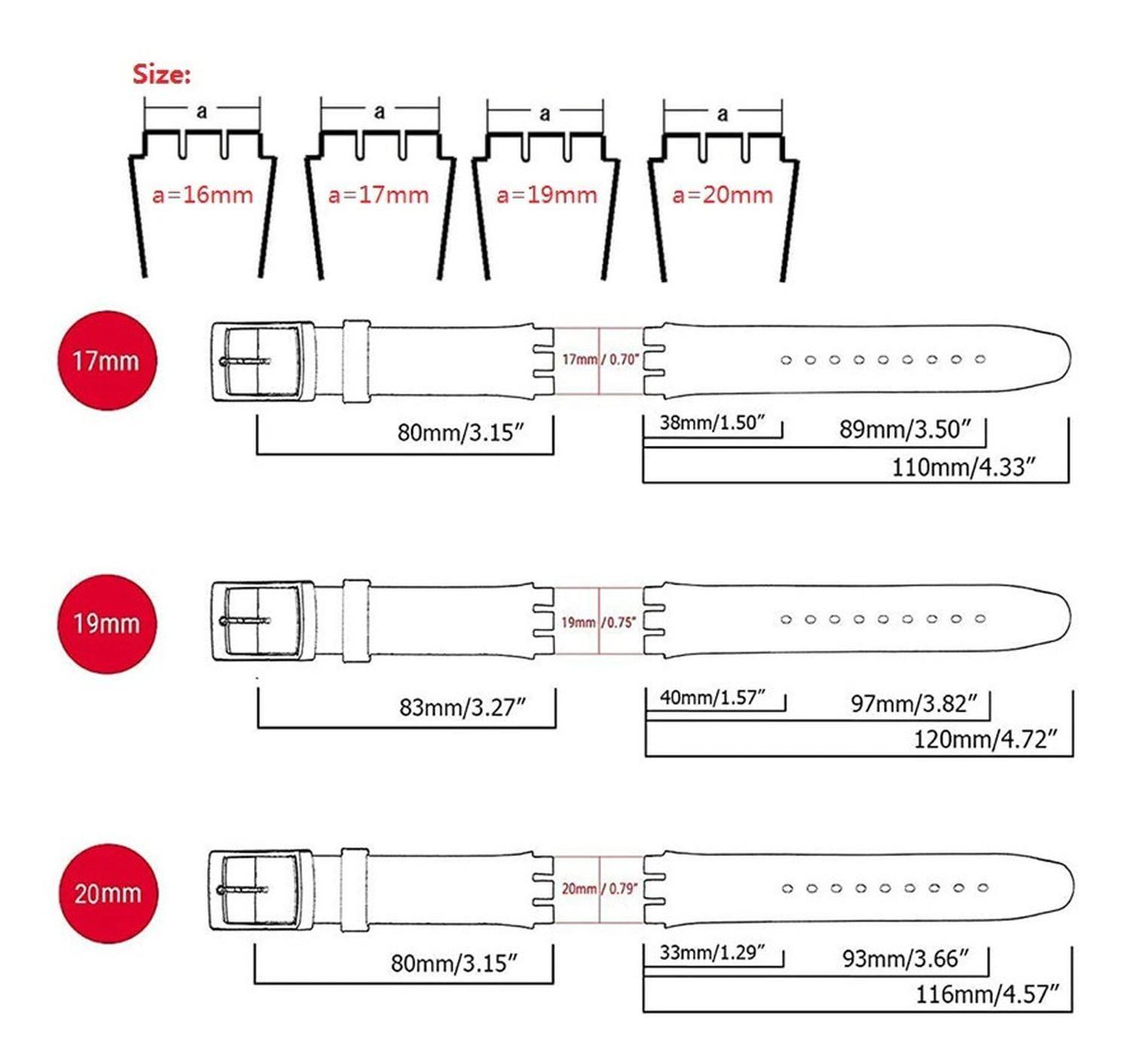 Correas compatible Relojes Swatch Silicona 19mm Diferentes Colores-2