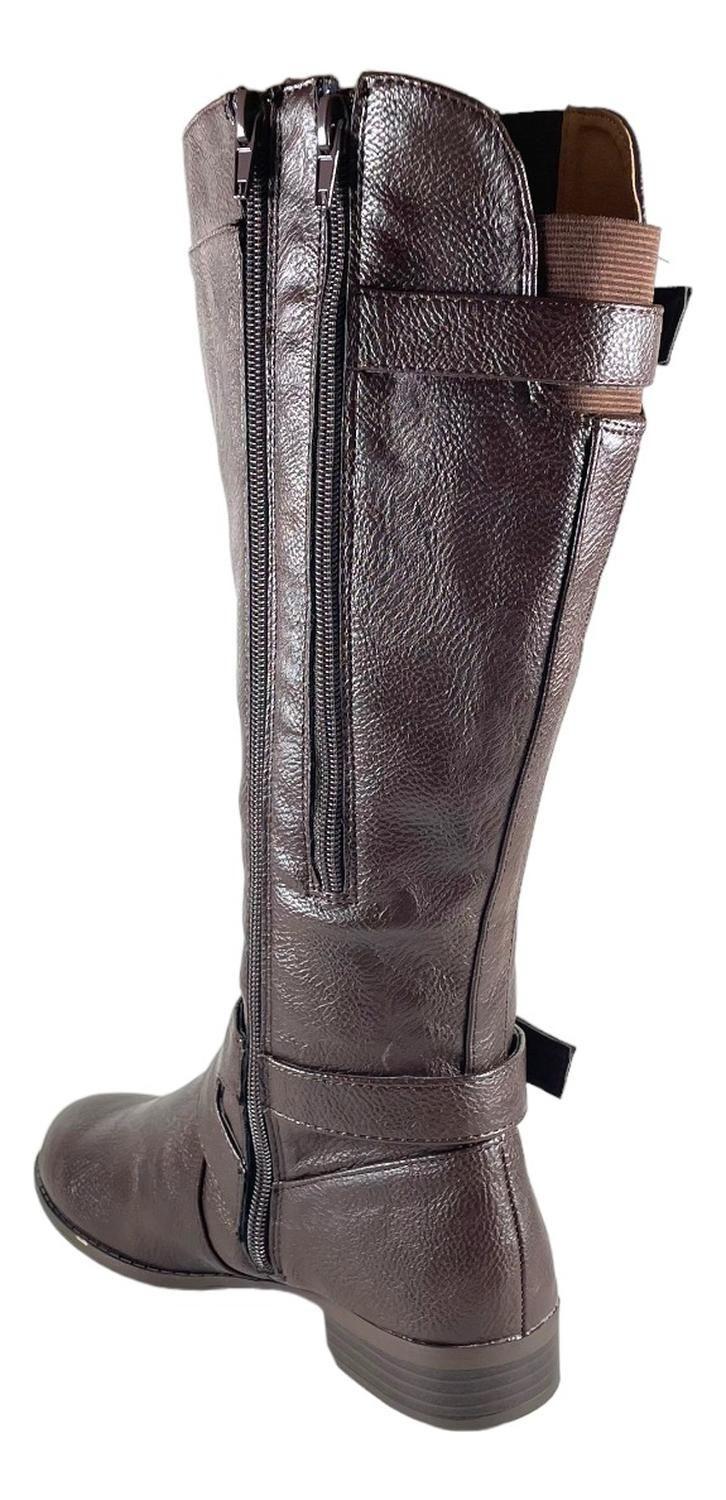 Bota Life Stride Mujer Fallon Cafe Cuero Pu-4