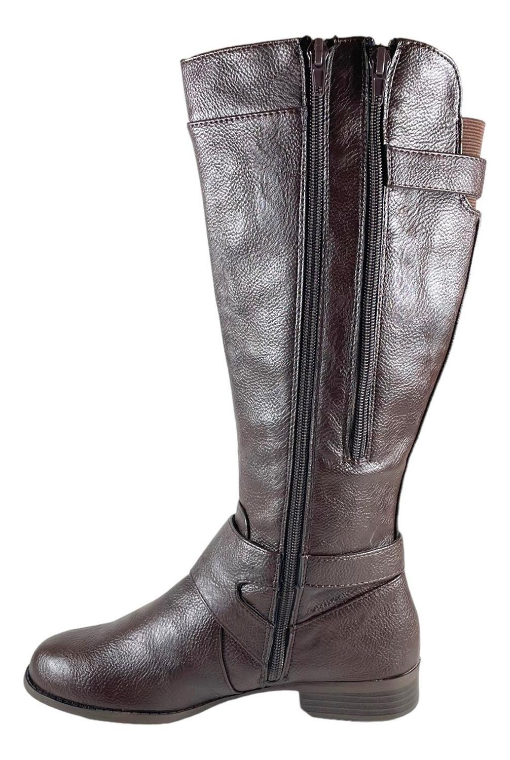 Bota Life Stride Mujer Fallon Cafe Cuero Pu-5