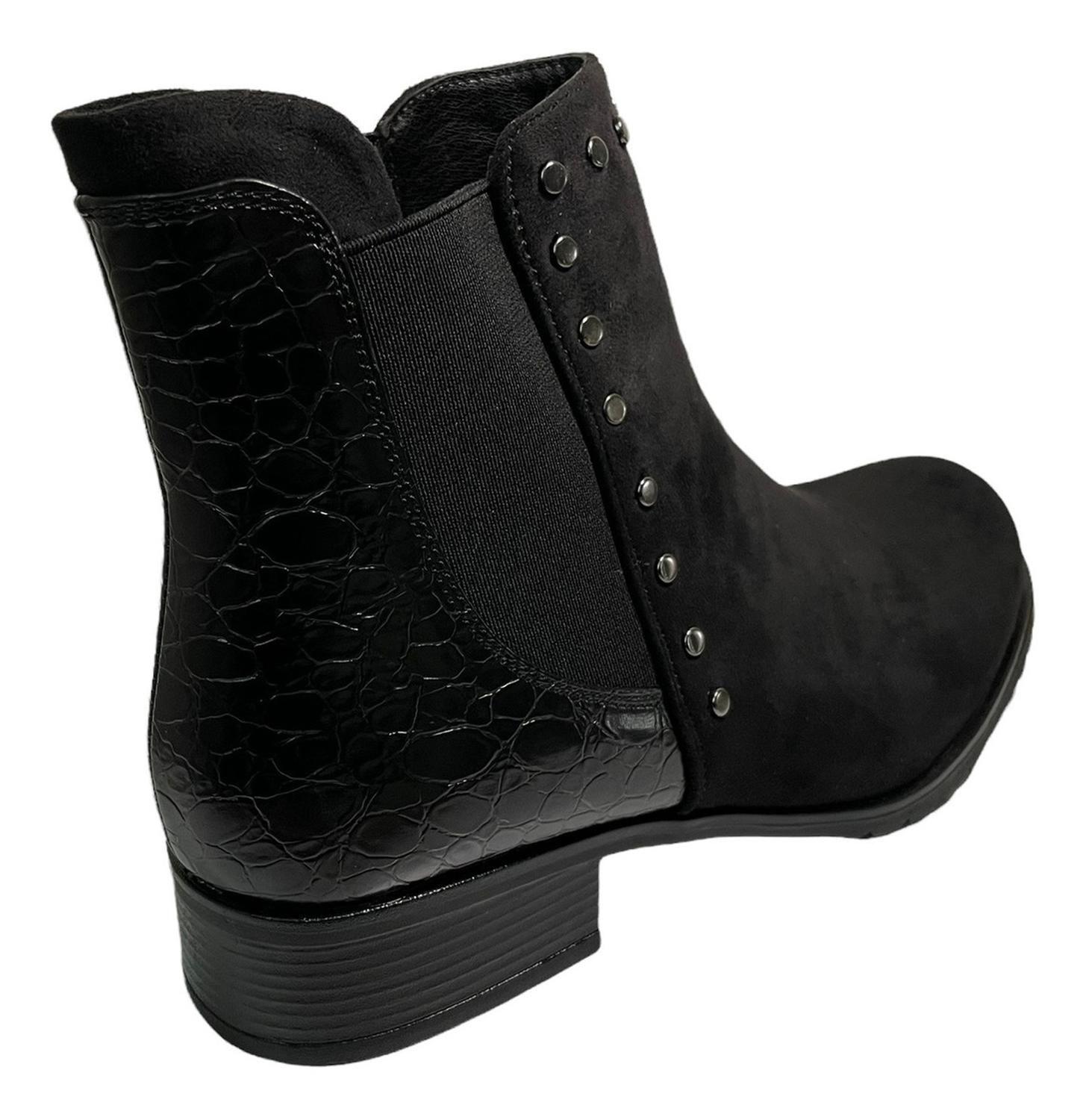 Botin Via Uno Negro Modelo 12082417-3