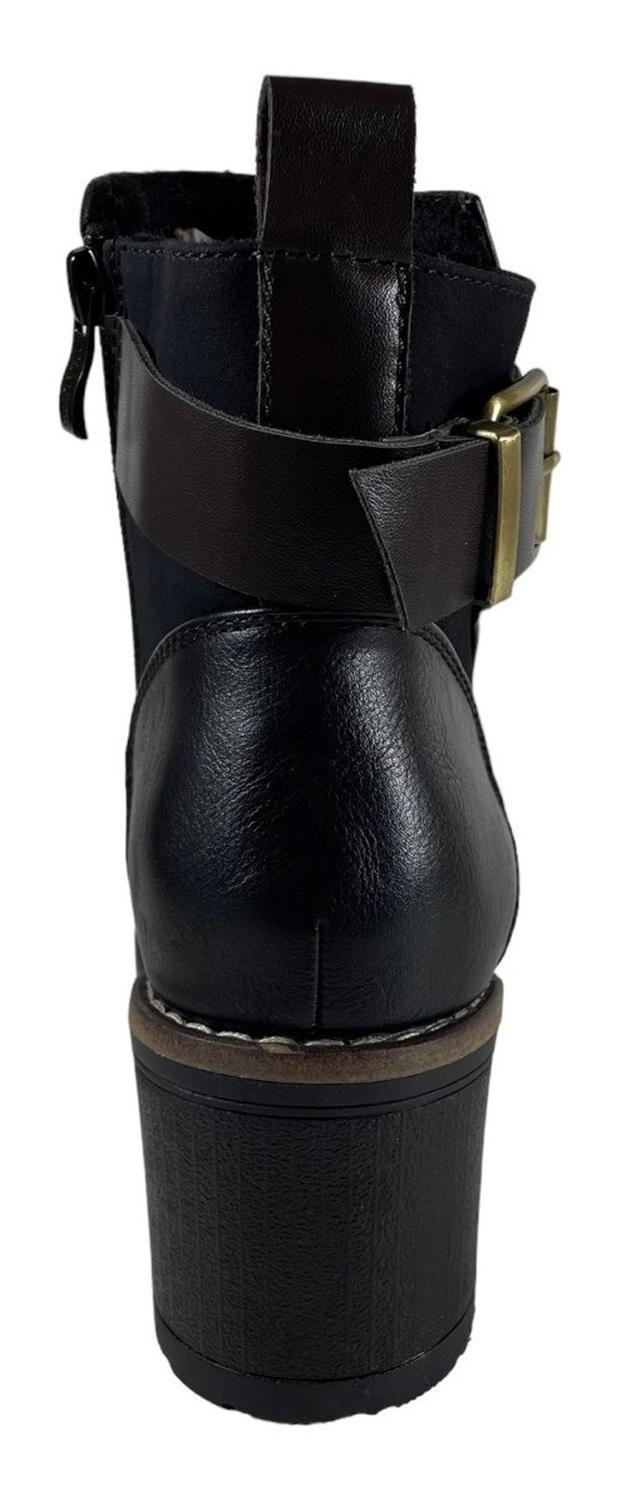 Botin Via Uno Negro Cuero PU 12083427-2