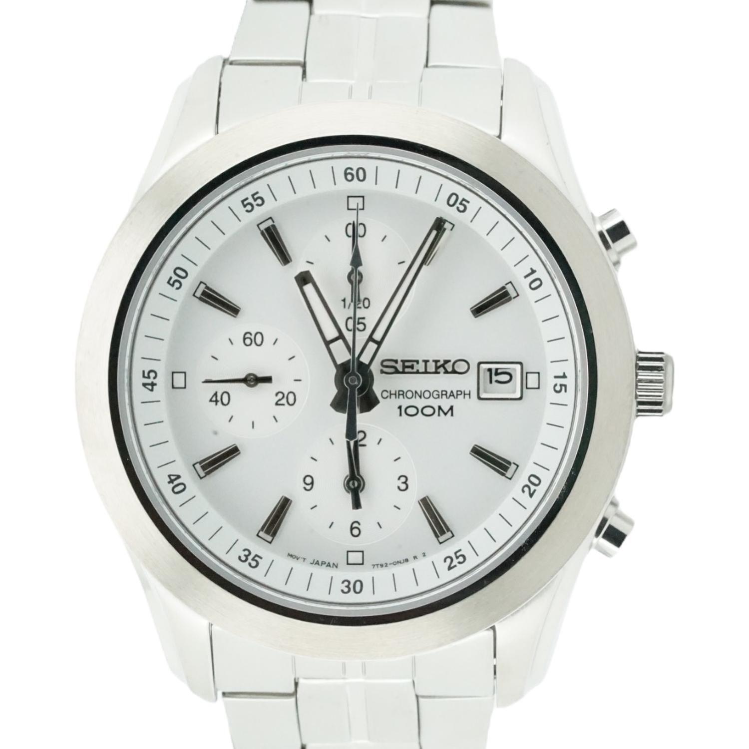 Reloj Seiko Cronografo Esfera Blanca 100m SNDA85P1-0