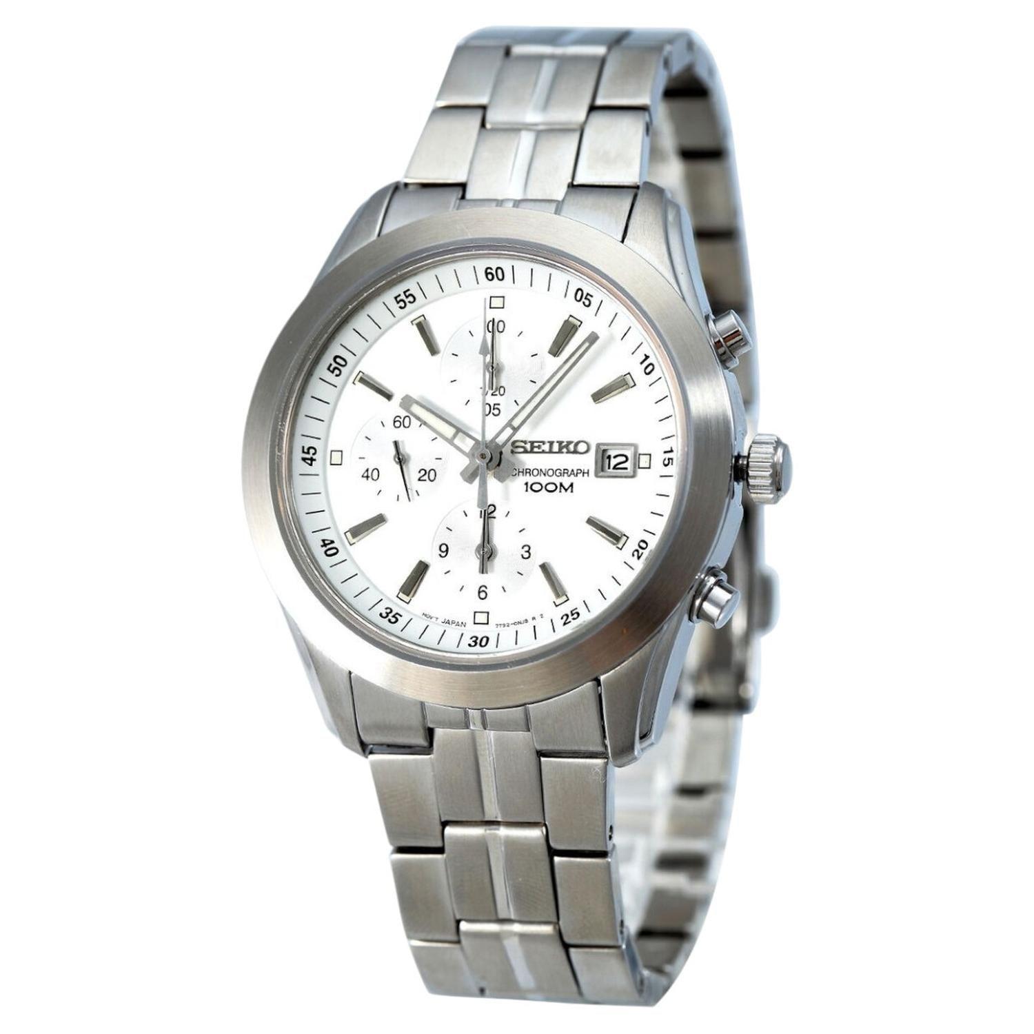 Reloj Seiko Cronografo Esfera Blanca 100m SNDA85P1-1