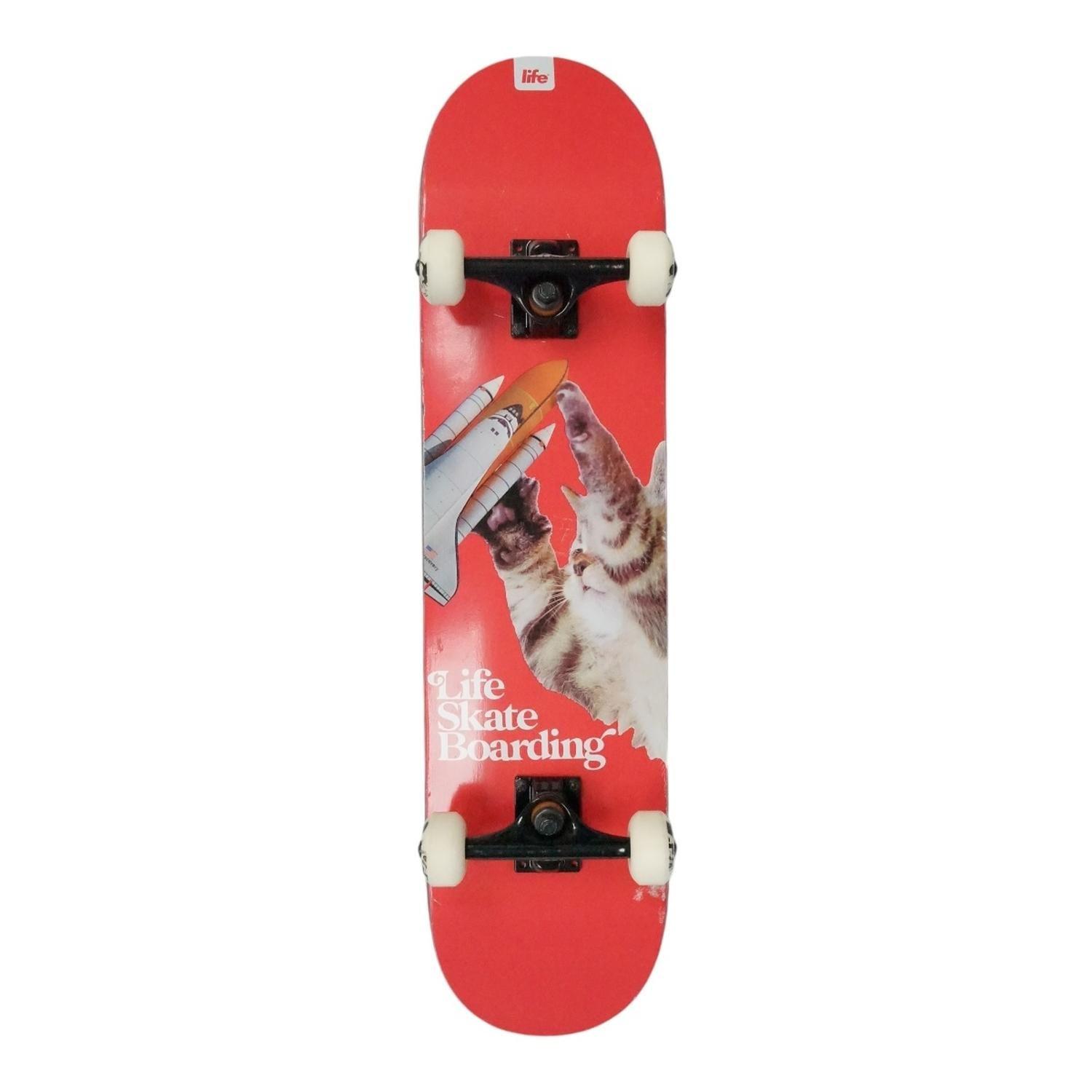 TABLA SKATE COMPLETO LIFE PRO CAT ATTACK RED 7.75”-0
