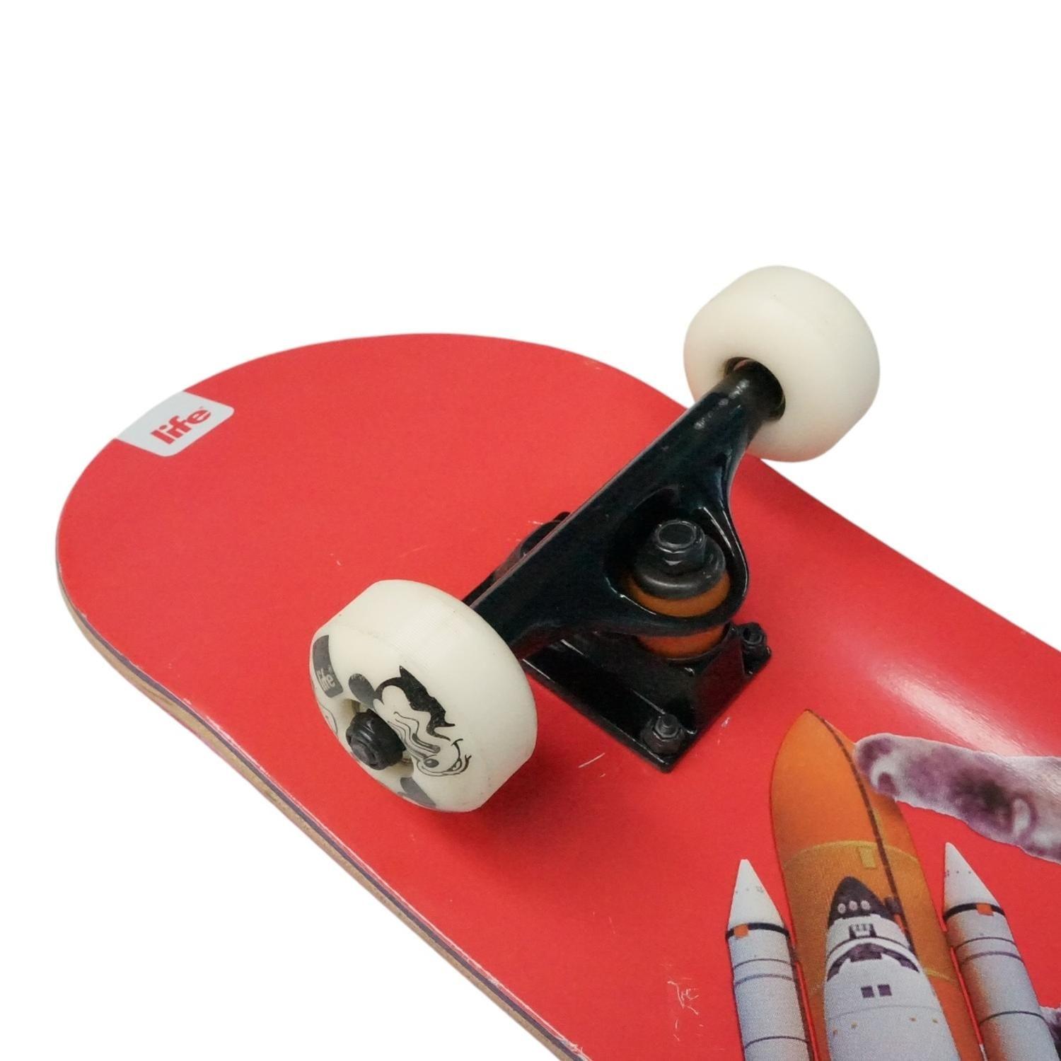 TABLA SKATE COMPLETO LIFE PRO CAT ATTACK RED 7.75”-2