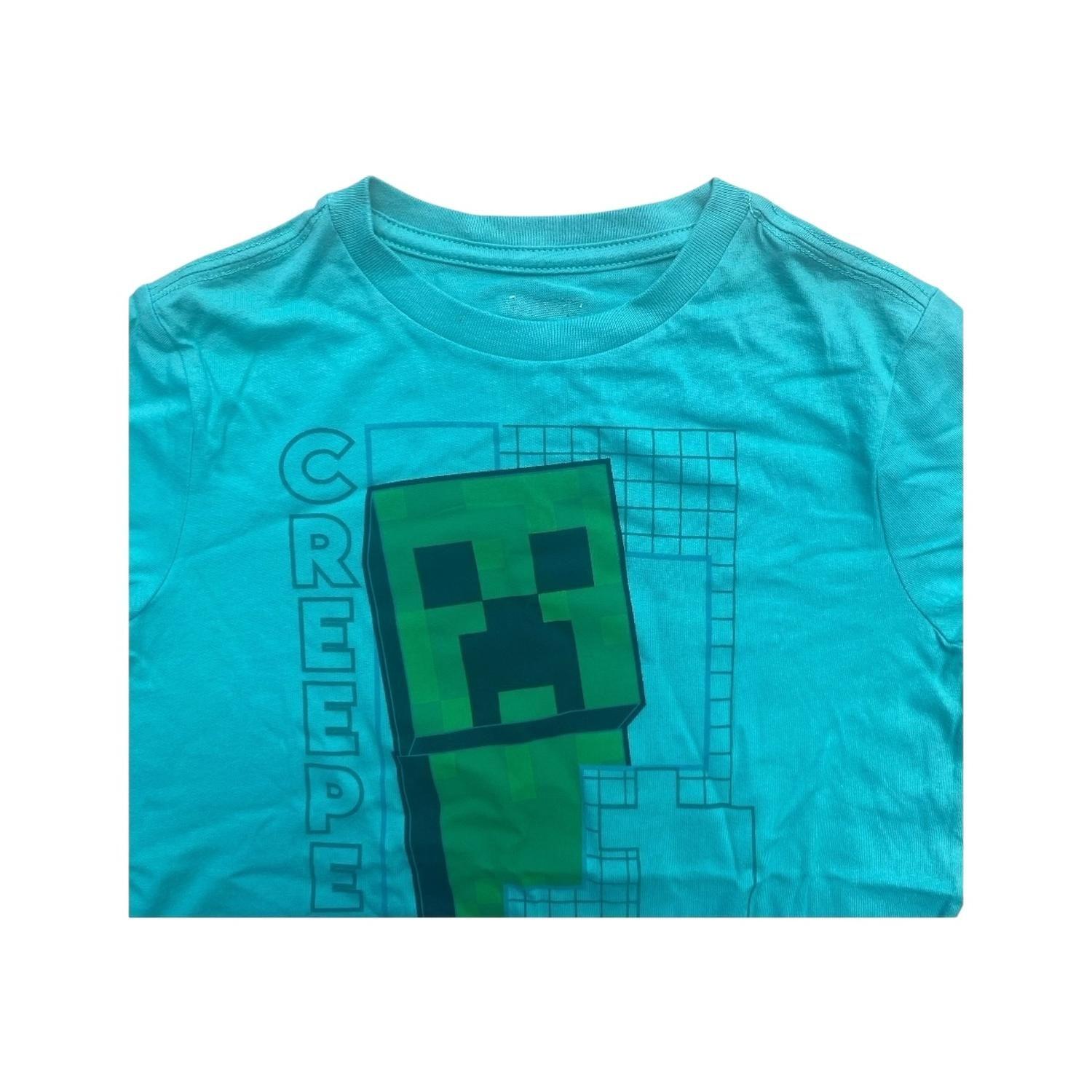 Polera Minecraft Creeper Verde Niño-2