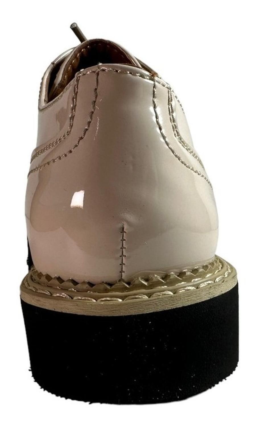 Zapato Charol Beige Mujer Via Uno Modelo 12085501-2