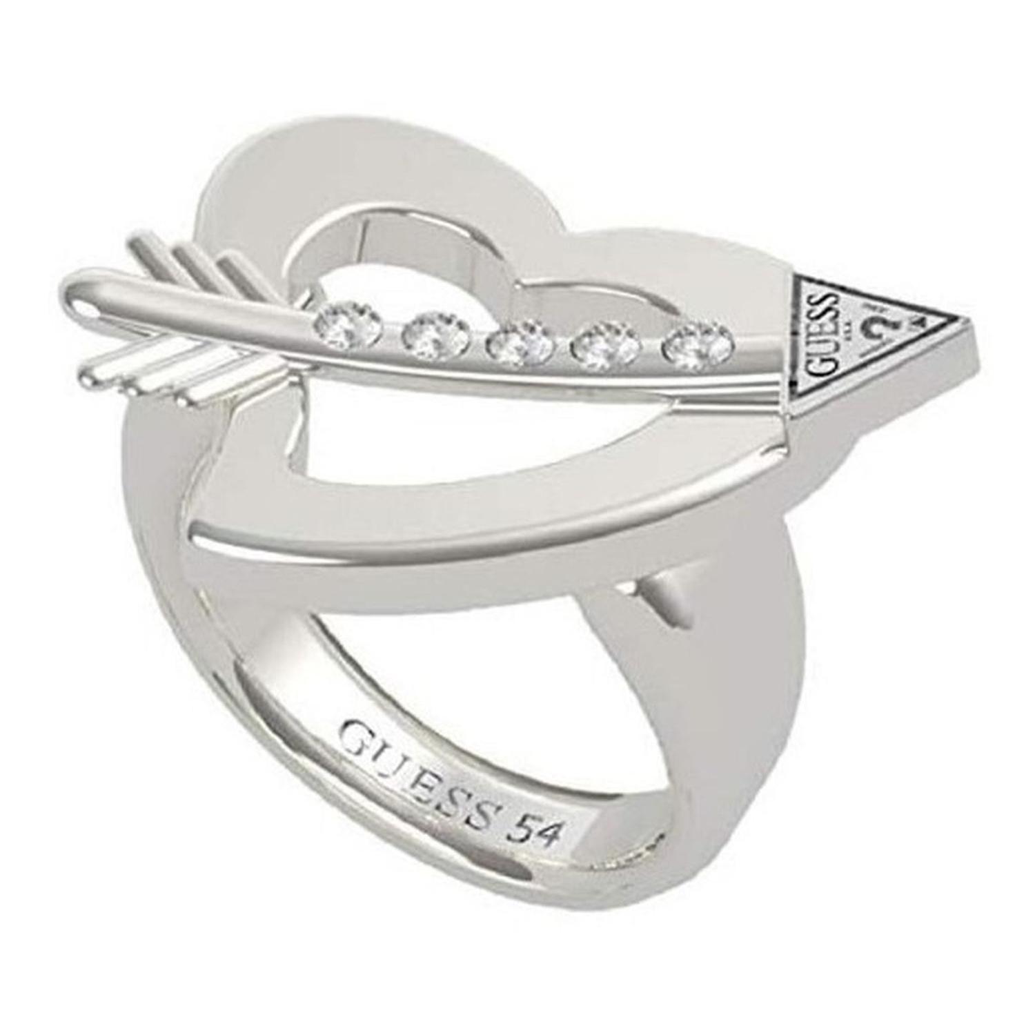 Anillo Guess Across My Heart Plateado Ubr79040-0