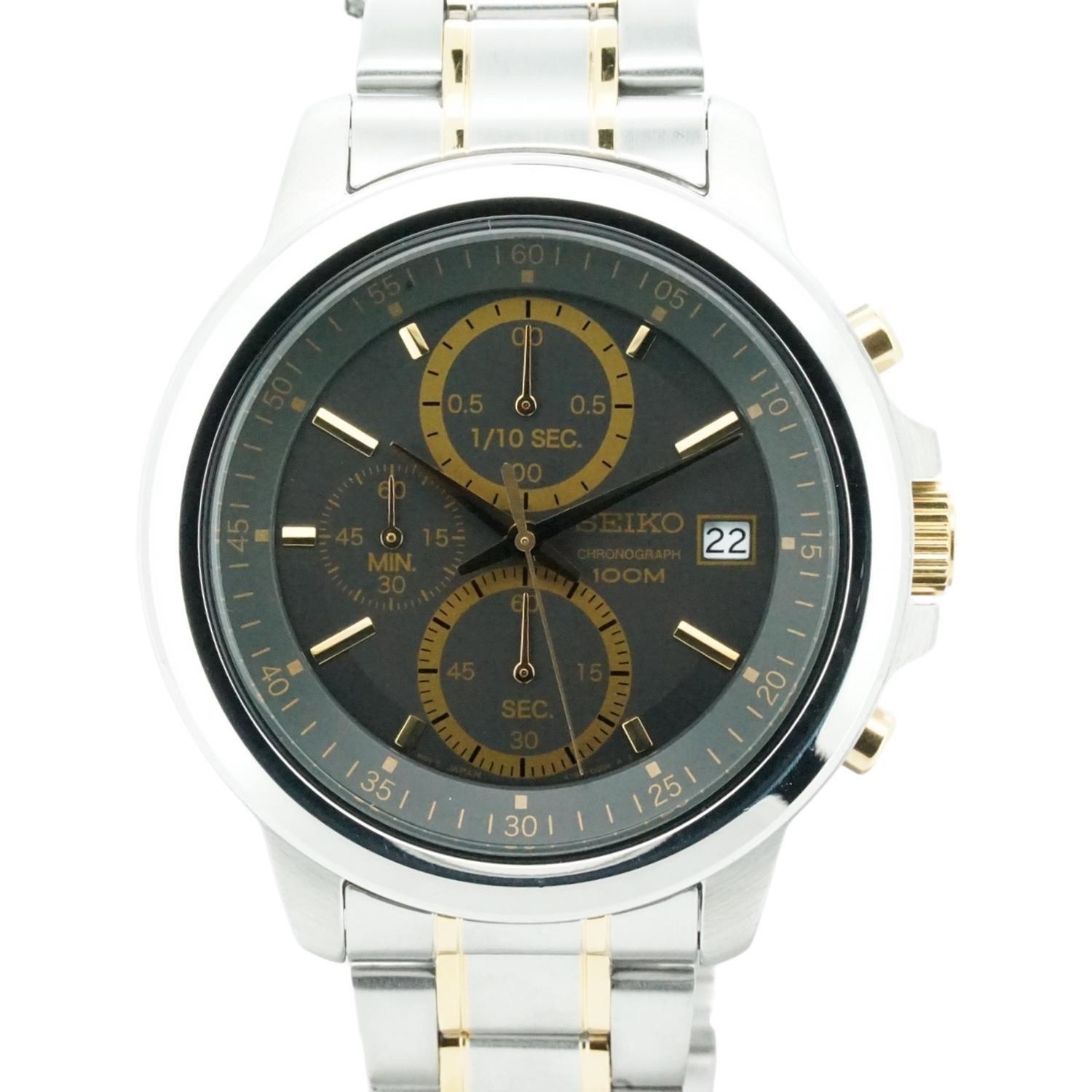 Reloj Seiko Cronografo Esfera Gris 100m SKS449-0