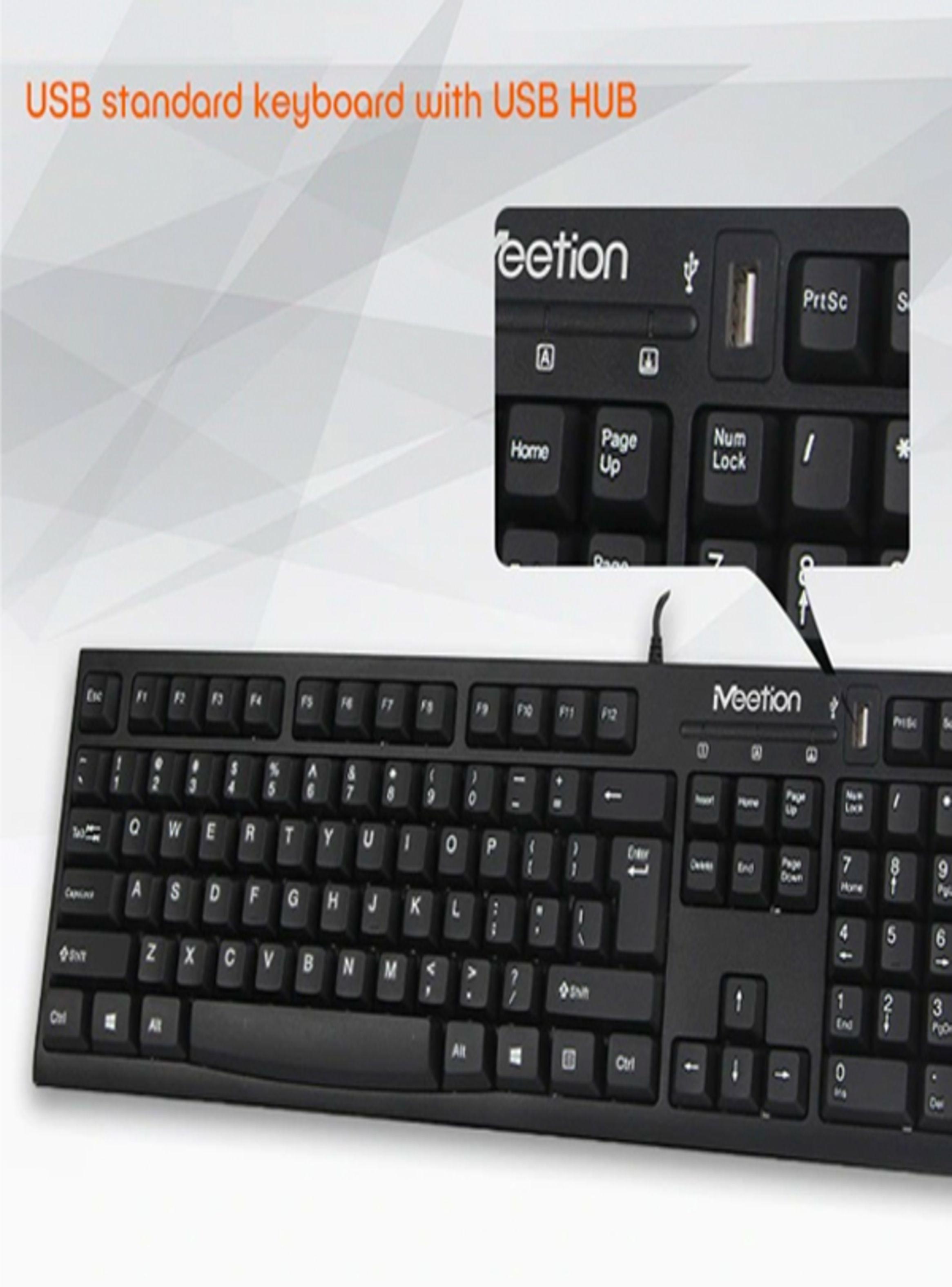 Teclado Con Cable Usb MT-K815 Español Con Hub Usb - Meetion-7