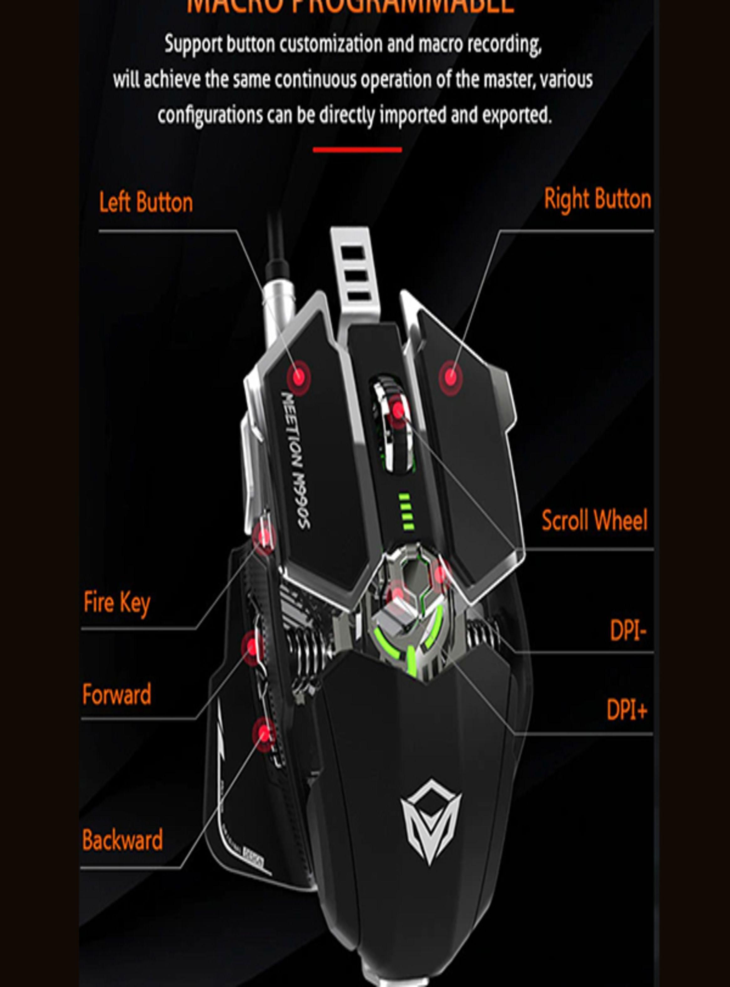 Mouse Gamer Metalic Pro MT-M990S - Meetion-3