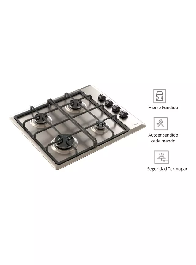 Encimera a Gas Natural 4 Platos HLX540 KBN0C IX TEKA-2