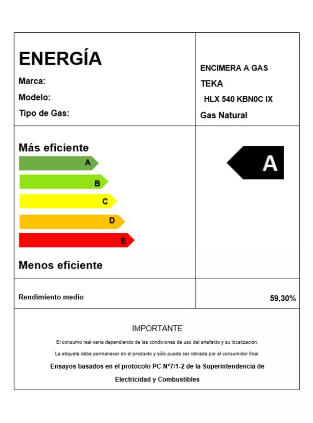 Encimera a Gas Natural 4 Platos HLX540 KBN0C IX TEKA-4
