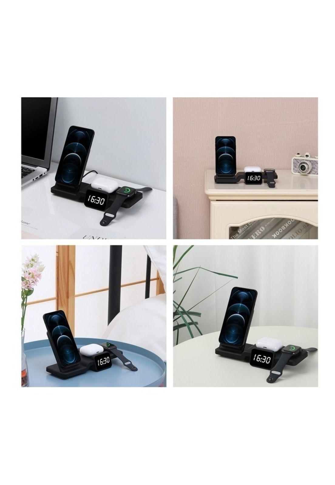 Base Carga Rápida Inalámbrica iPhone 15w (4en1) + Cargador-1