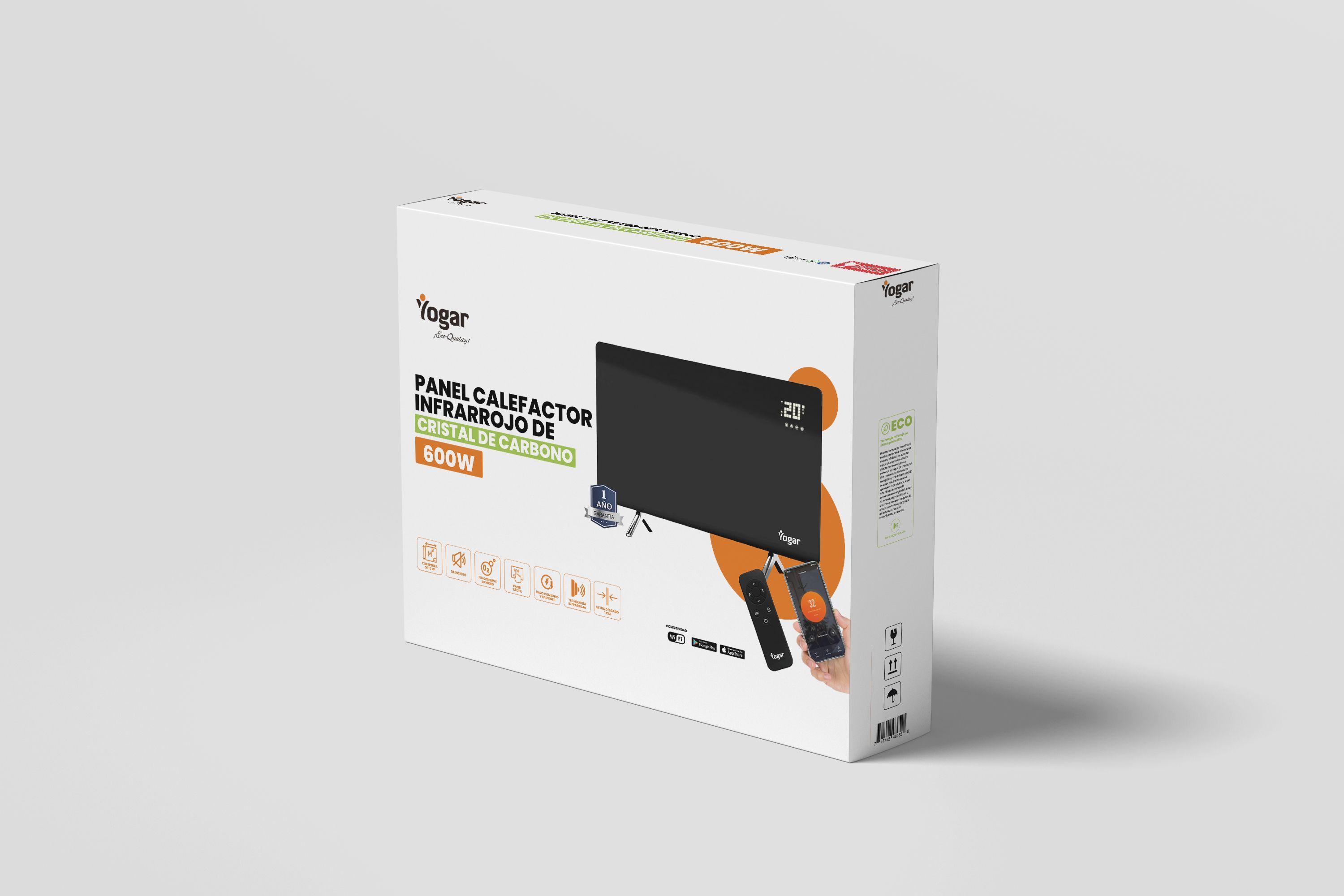 Panel Calefactor Infrarrojo De Cristal De Carbono Wifi 600w Yogar-5