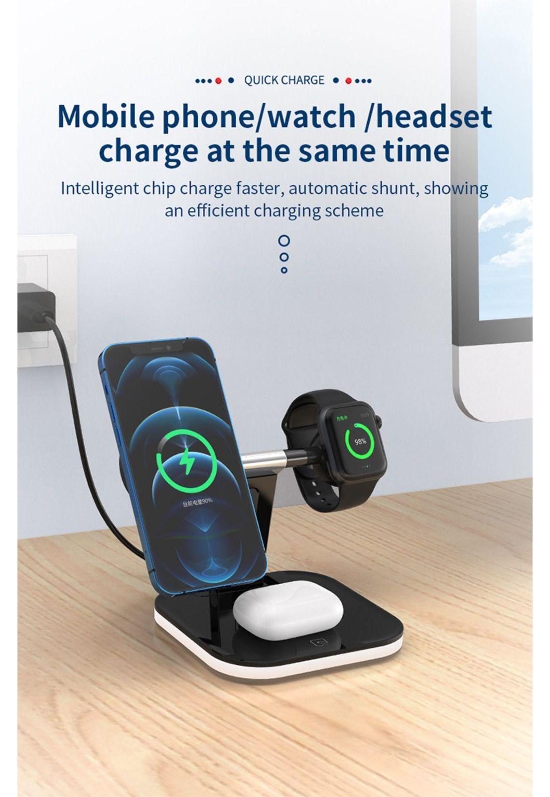 Base Carga Inalámbrica iPhone Magsafe  3en1 + Cargador-6