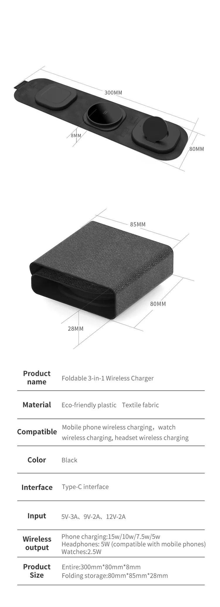 CARGADOR RÁPIDO INALÁMBRICO MAGSAFE PARA IPHONE 3EN1-12