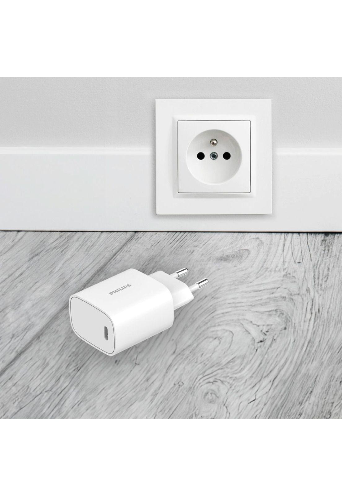 Cargador de Pared GaN 65W con 2 USB-C y 1 USB-A Carga Rápida Philips DLP2683-3