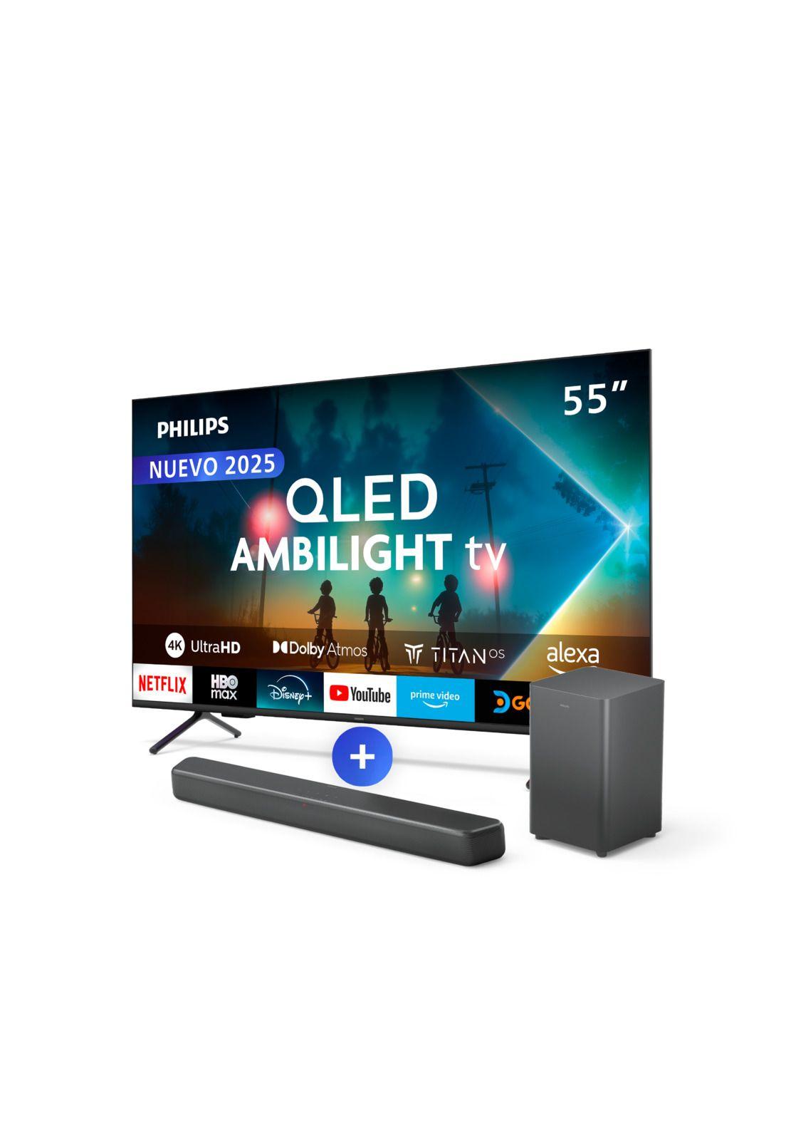 QLED Ambilight TV 55" PUD8250 + Soundbar TAB5309 Performance-3