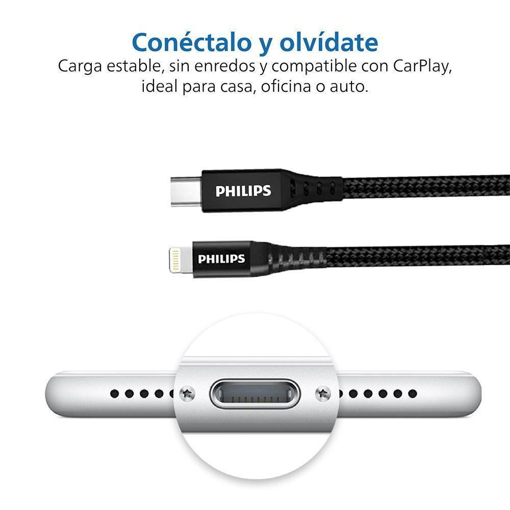 Cable cargador USB-C a Lightning Philips-2
