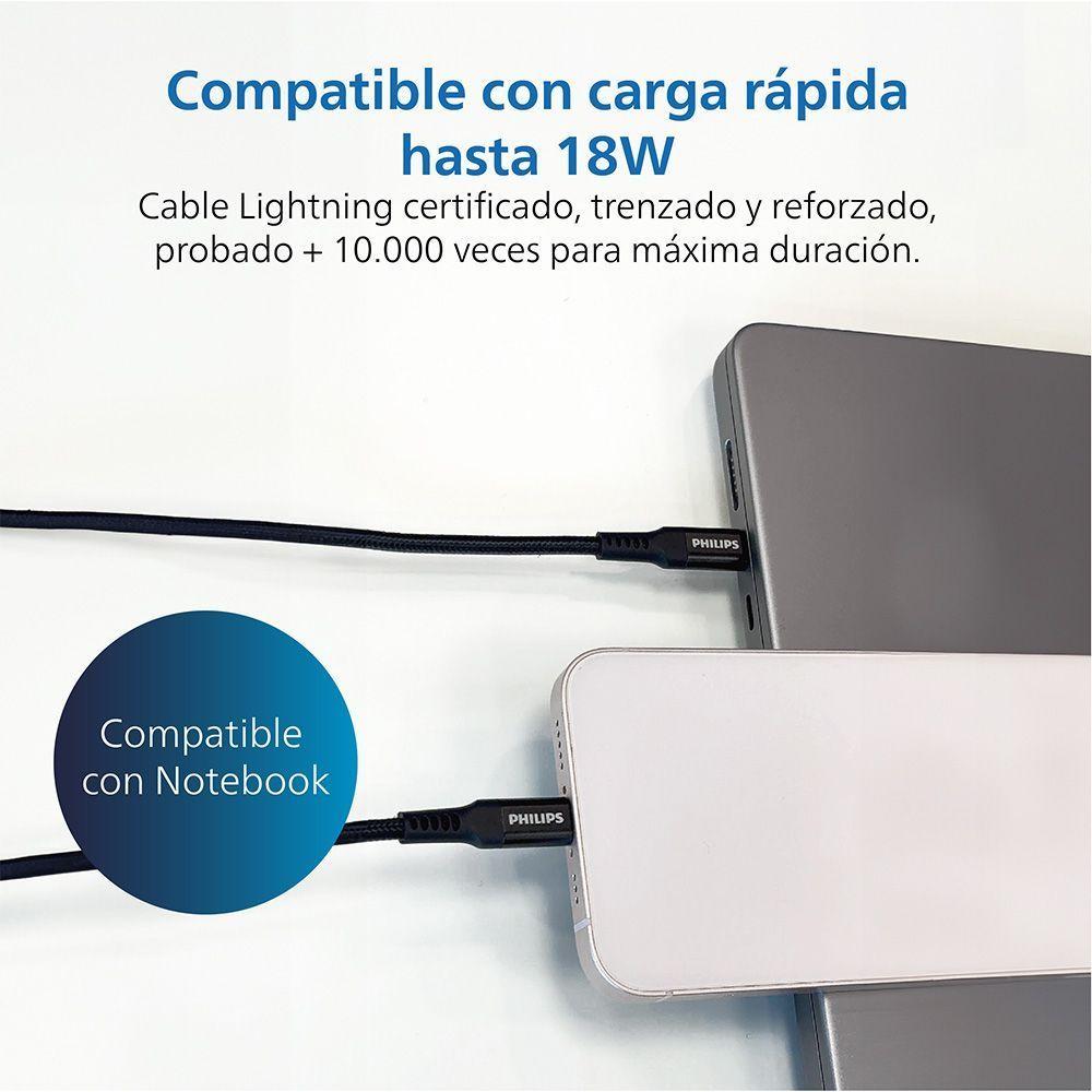 Cable cargador USB-C a Lightning Philips-5
