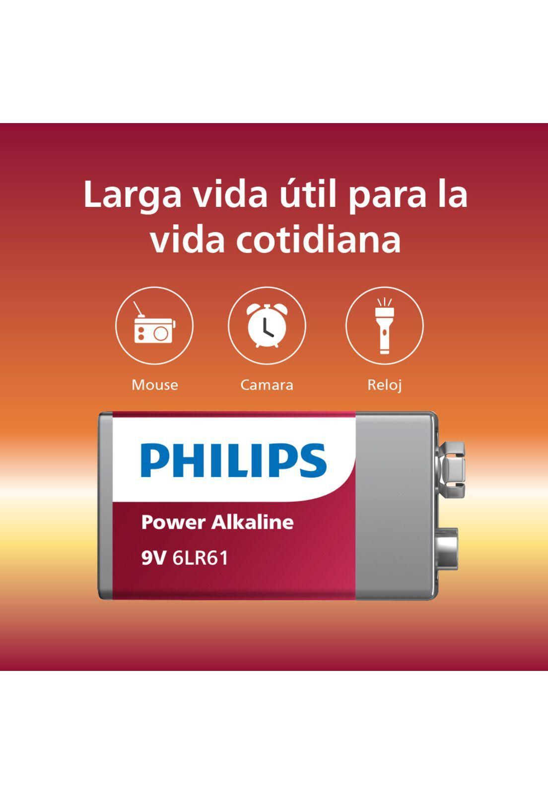 Bateria Alcalina 9V x1 Philips-2