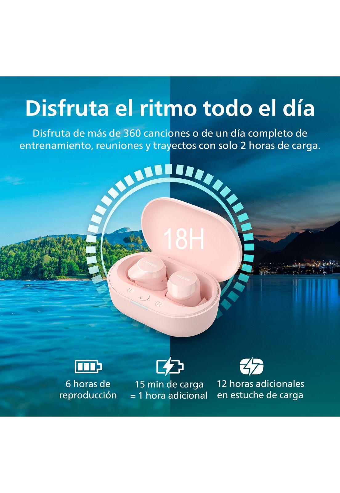 Audífonos Bluetooth Philips TAT1209 TWS Rosado-3