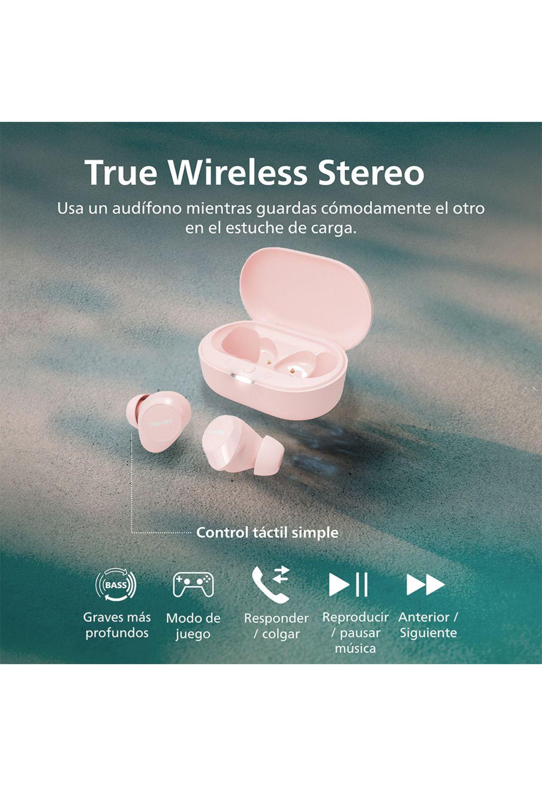 Audífonos Bluetooth Philips TAT1209 TWS Rosado-4