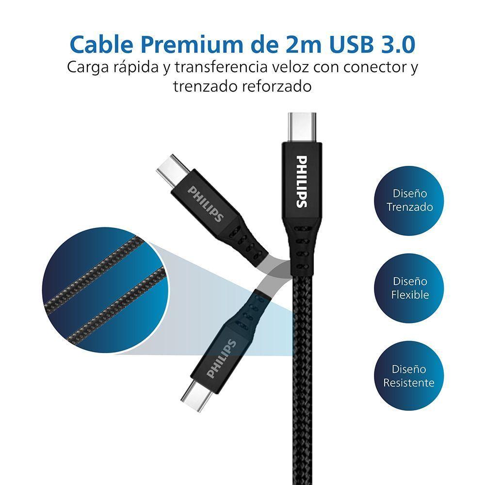 Cable Trenzado USB-A a USB-C Philips-2