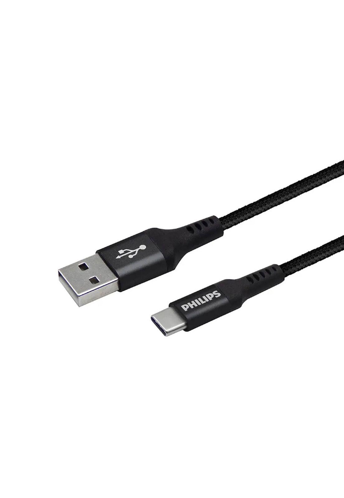 Cable Trenzado USB-A a USB-C Philips DLC5206A Negro-0