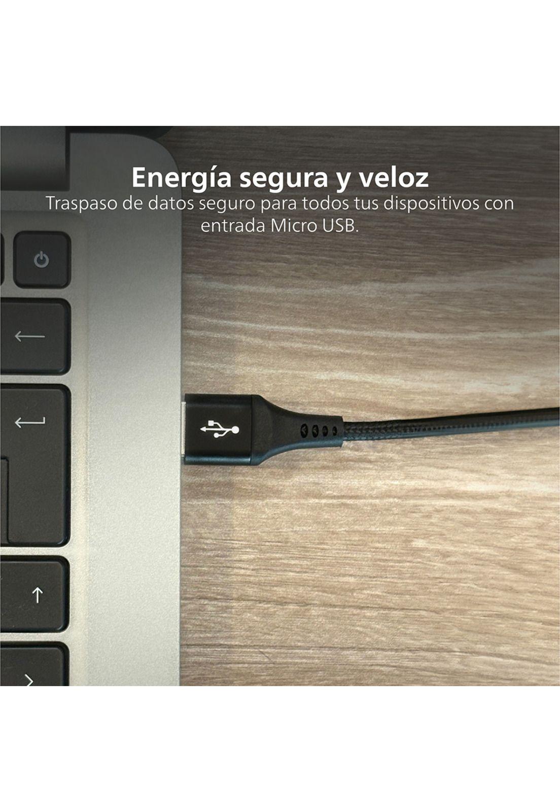 Cable Trenzado USB-A a USB-C Philips DLC5206A Negro-2