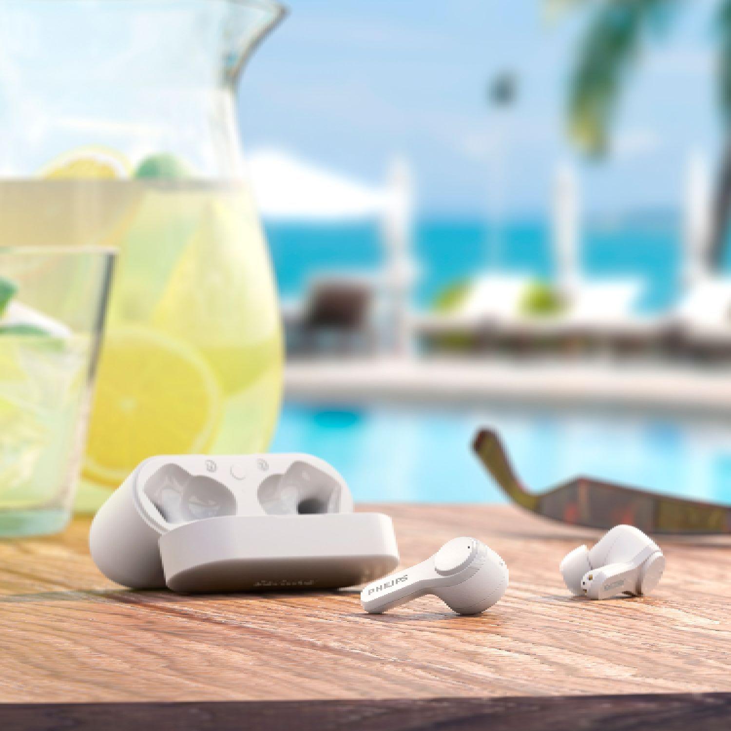 Audifonos Bluetooth Philips Tat3217 True Wireless Ipx5 26h De Batería Color Blanco-1