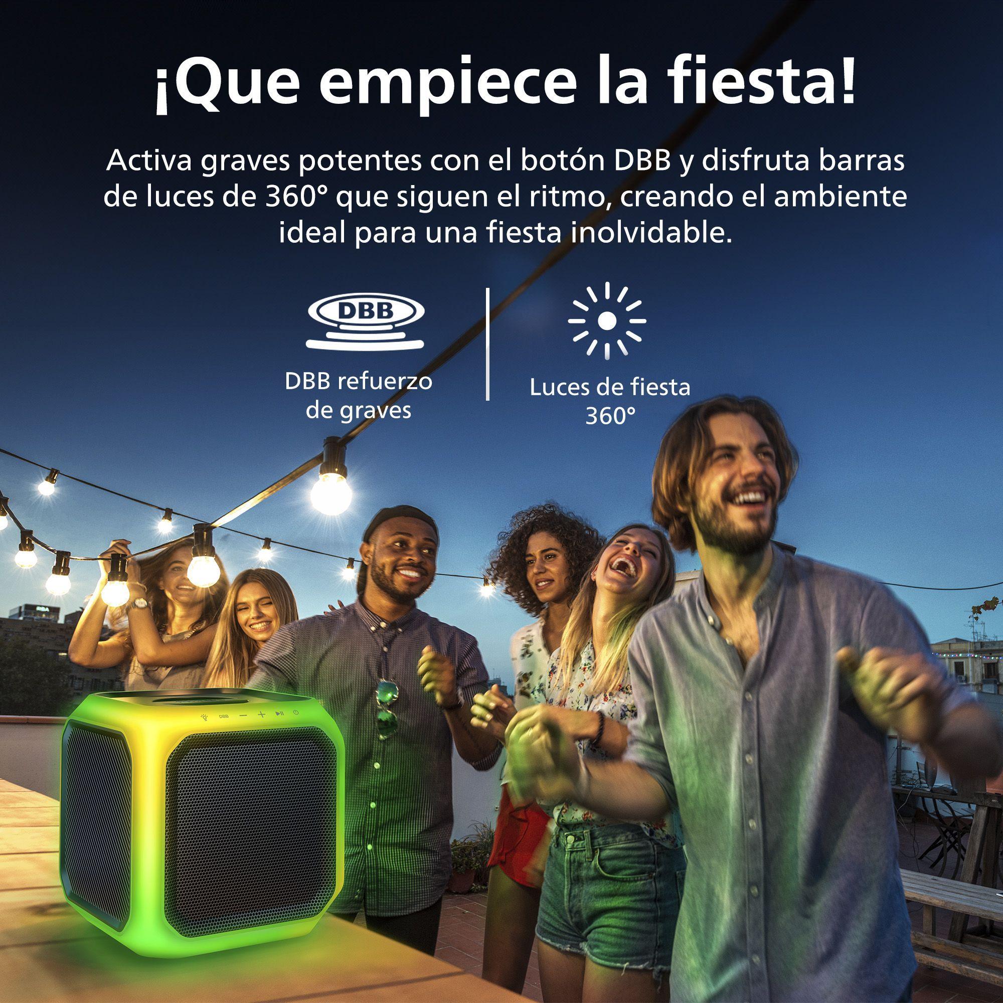 Parlante para Fiesta Karaoke Cubo Philips TAX7207 con 12 horas de batería, luz De Fiesta De 360°-2