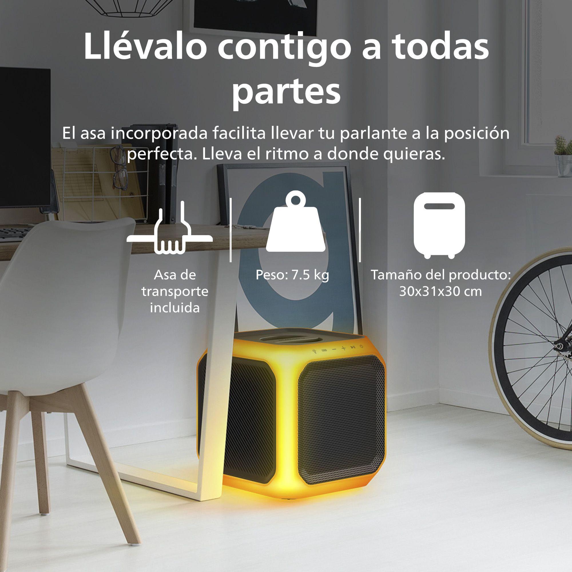 Parlante para Fiesta Karaoke Cubo Philips TAX7207 con 12 horas de batería, luz De Fiesta De 360°-5