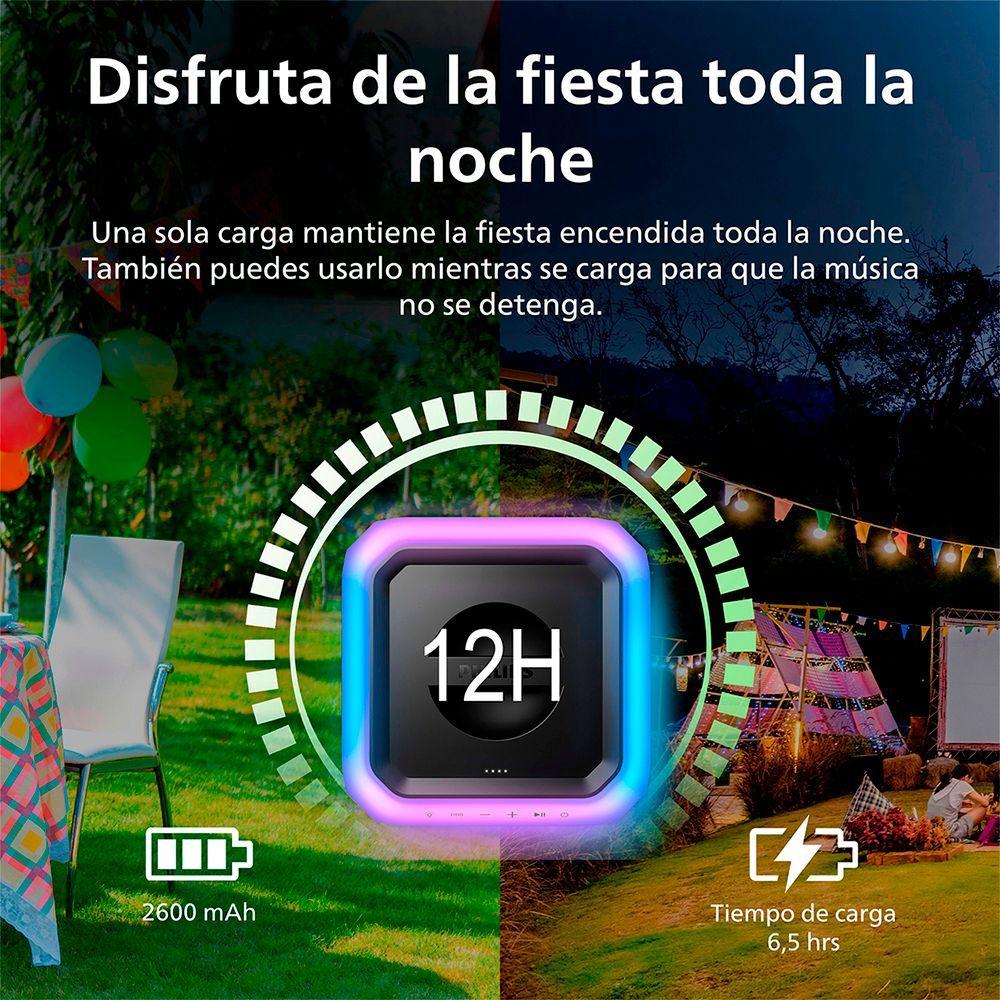 Parlante para Fiesta Karaoke Cubo Philips TAX7207 con 12 horas de batería, luz De Fiesta De 360°-6