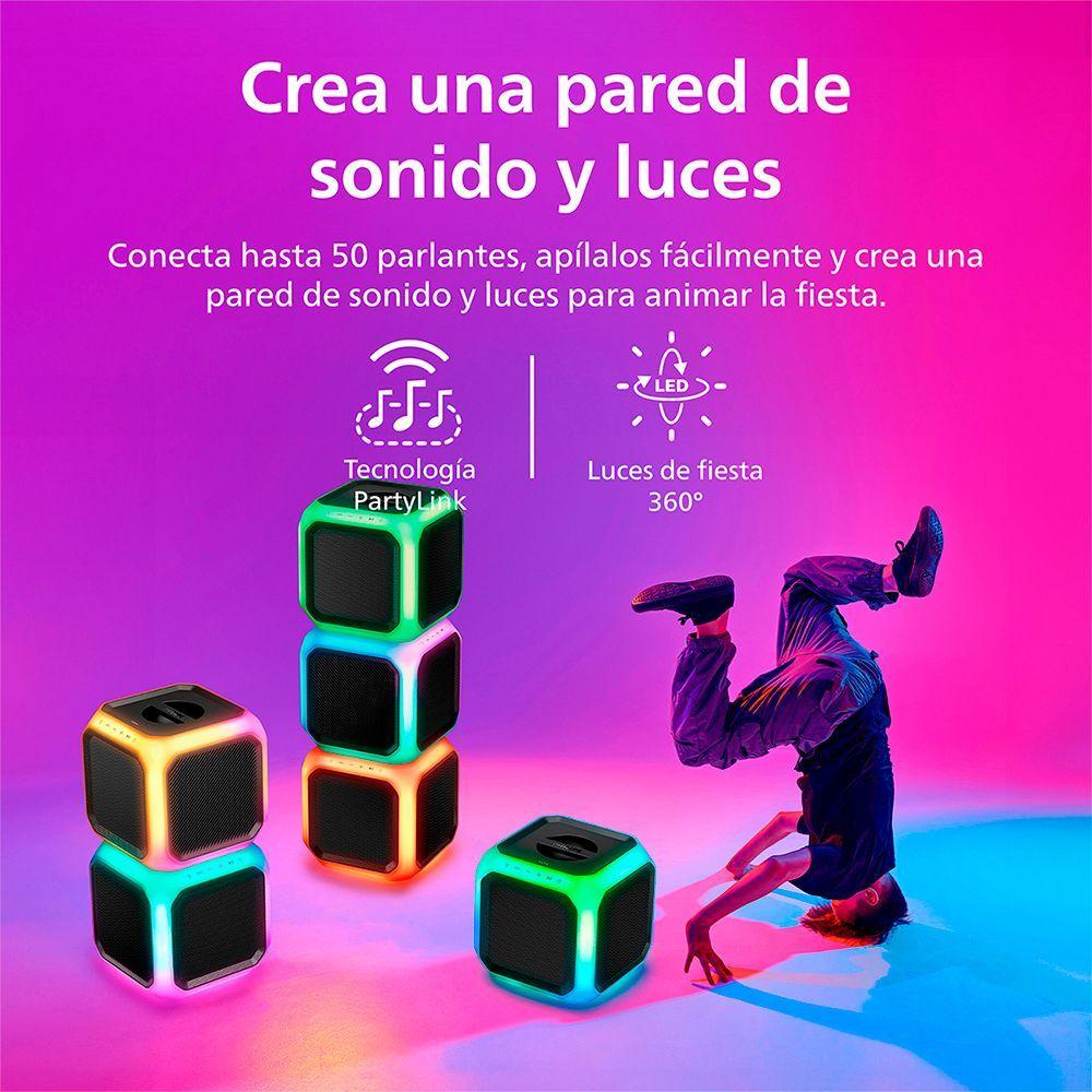 Parlante Bluetooth Philips Fiesta con luces y karaoke TAX7207-2