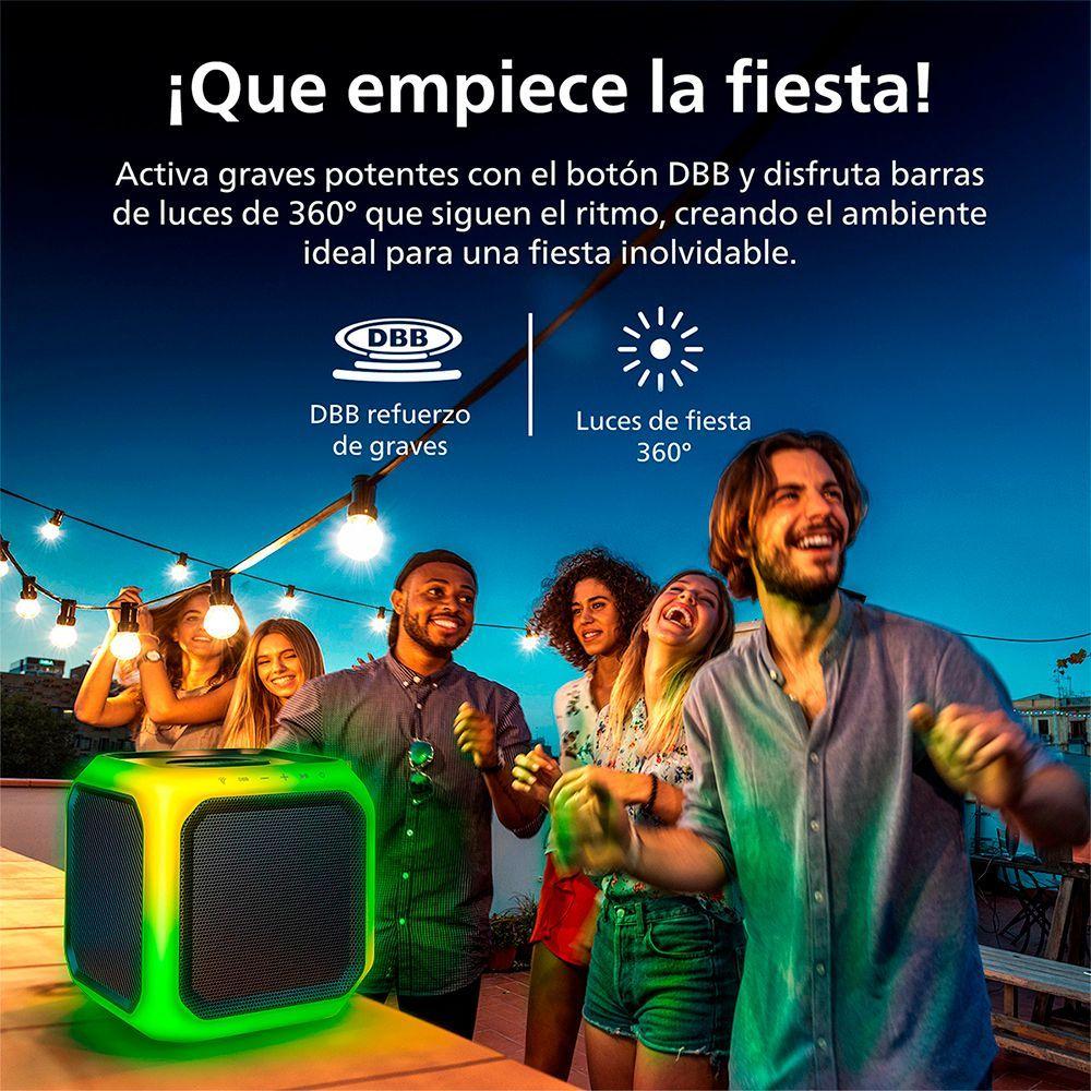 Parlante Bluetooth Philips Fiesta con luces y karaoke TAX7207-3