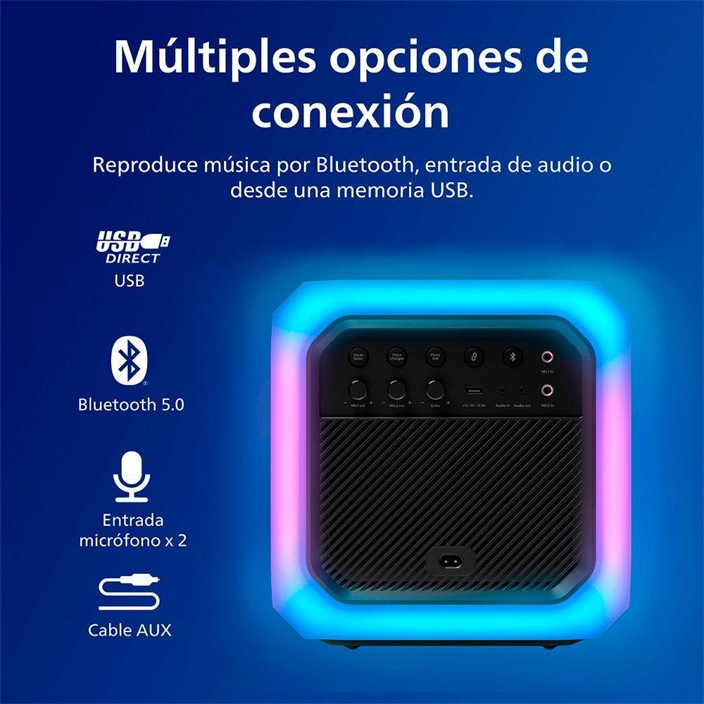 Parlante Bluetooth Philips Fiesta con luces y karaoke TAX7207-4