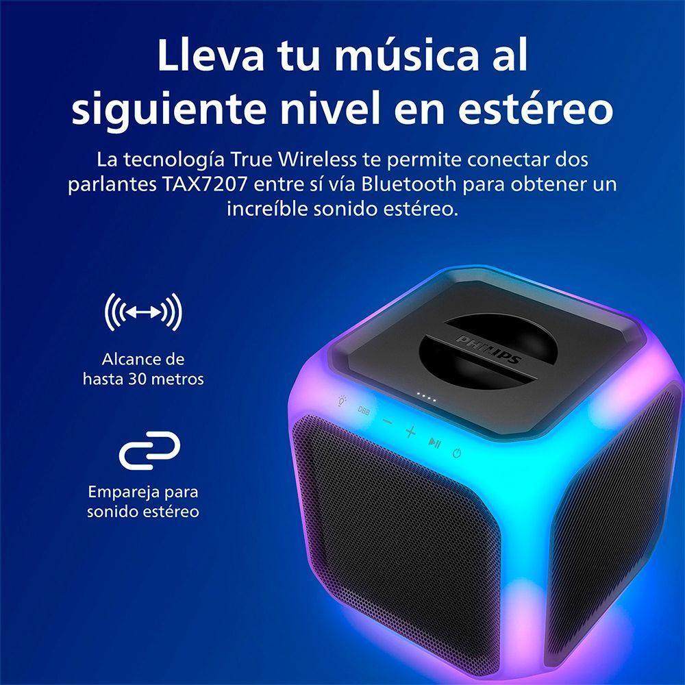 Parlante Bluetooth Philips Fiesta con luces y karaoke TAX7207-7